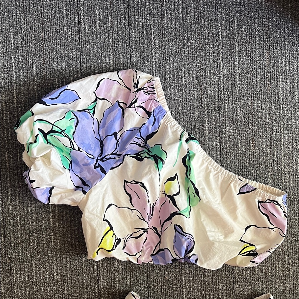 🌸 A New Day Floral One-Shoulder Crop Top & Tiered Skirt Set w/ Pockets | Size M - Picture 3 of 13